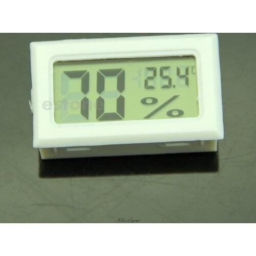 LCD Digital Temperature Humidity Meter Gauge Thermometer Hygrometer 10%~99%RH White