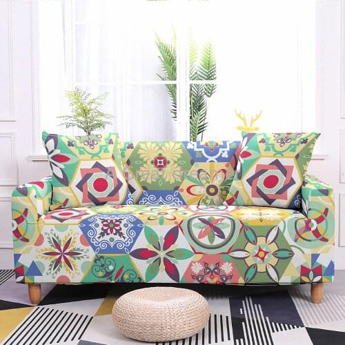 Fashion 3D Geometric Plant Elastic Sofa Covers Home Couch Sofa Protective Cover 1/2/3/4 Seater Sofa Slipcover For Living Room