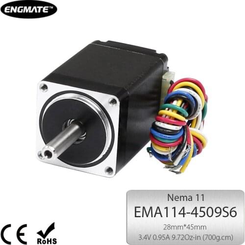 ENGMATE EMA114-4509S6 Nema 11 CNC Router Stepper Motor 6 Wire Single Shaft