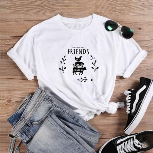 Friends Graphic T Shirt Women Short Sleeve Cotton T Shirts Woman Black White Loose T Shirt Women Top Harajuku T Shirt Femme