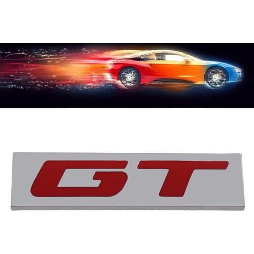 Chrome Red GT Engine for Fender Trunk Lid Emblem Decal Badge Sticker