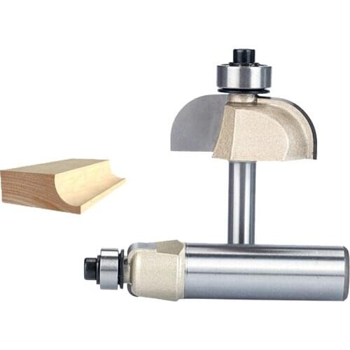 HUHAO 1pc 1/4" 1/2" Shank Cove Bit With Bearing Woodworking Tool 2 Flute Trimming Router Bits For Wood Endmill Milling Cutter