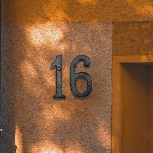 Retro 3D Metal Digital Numbers Cast Iron House Sign Doorplate DIY Cafe Wall Decor Creative Door Numbers Sign