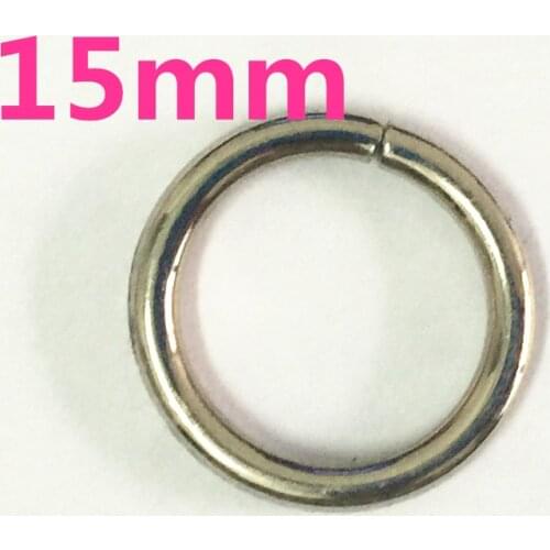 50pcs/Lot 15MM Metal Plating Welded O Rings O Ring Buckles for Belt Purse Bags Craft DIY