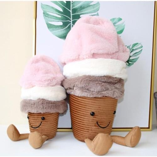 Lovely Simulation Ice Cream Pillow Ice Cream Plush Toy Cute Cushion Kawaiii Soft Stuffed Super quality Child Kids Birthday Gifts