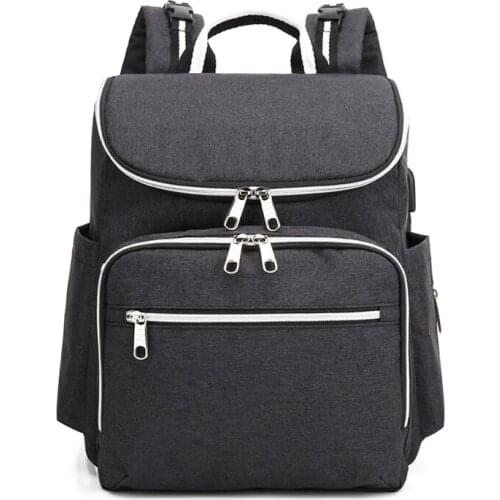 Double Shoulders Multifunctional Large-capacity Mommy Bag with USB Charging Port Oxford Cloth Diaper Feeding Bottle Babybackpack