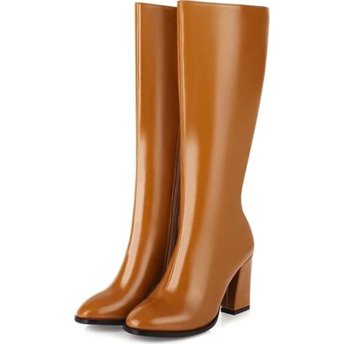 Fashion Knee High Boots Women Shoes 2021 New Casual Heels Womens High Boots Green White Black Long Shoes Lady Large Size 46 48