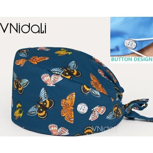 Cartoon cotton male and female pet doctor Nursing cap work cap beauty Pet vet cap supplies Operating room lab scrub hat