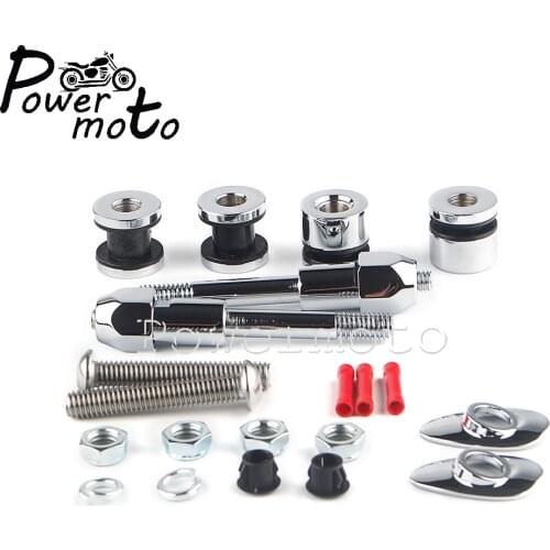 Moto Rear Sissy Bar Rack Fender Rail Docking Hardware Kit For Harley Dyna Street Fat Bob Low Rider Wide Glide FXD FXDC FXDL FXDX