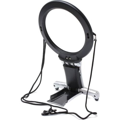 2.25x 5x Desktop Stand Magnifying Glass with Led Lights Neck Suspend Newspaper Reading Lighted Loupe Sewing Embroidery Magnifier