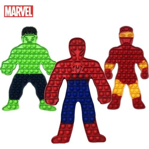Cheap Spiderman Fidget Toys 30cm Marvel Hulk Super Heroes Push Bubble Iron Man Autism Simple Dimple Anti Stress Kids Xmas Gift