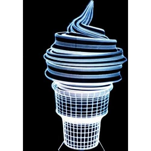 YIMIA Ice Cream Style 3D Stereo Vision Acrylic 7 Colors Changing USB Night Light Kids Room Desk Bedside Decor Touch LED Lamp