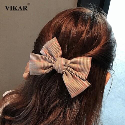 New Women Elegant Stripe Bows Hairpins Girls Sweet Double Layer Fabric Hair Ornament Hair Clips Barrette Fashion Hair Accessorie