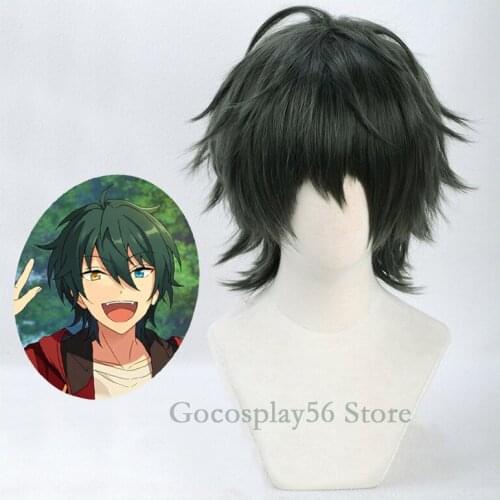 Kagehira Mika Wig Ensemble Stars Cosplay Dark Green Short Synthetic Hair Heat Resistant kagehira Mika Cosplay