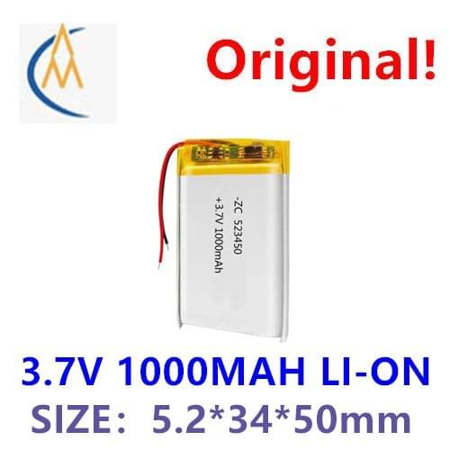 Polymer 3.7V lithium battery 523450-1000mah medical device emergency light flashlight audio Bluetooth navigator
