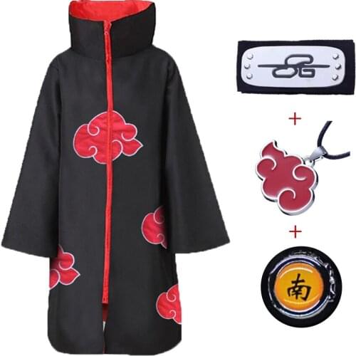 Halloween Anime плащ акацуки Headband Ring Cosplay Costume Robe Cloak Carnival Funny Adult Children 135-2XL