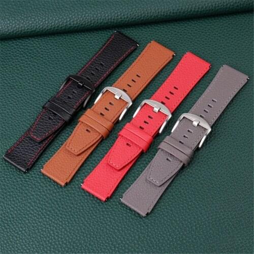 22mm Genuine Leather Strap for Huawei Watch GT 2/2e/Pro Band Bracelet for Samsung Galaxy watch 3 45/46mm Gear S3 Amazfit GTR 2
