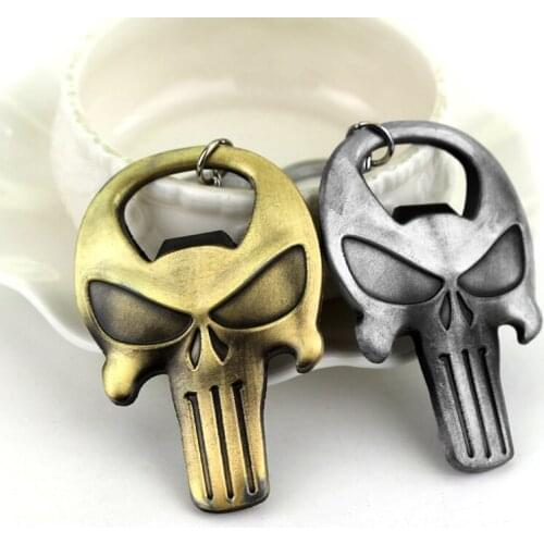 Retro Zinc Alloy Skull Head Bottle Opener, Beer Bottle Opener Keychain Skeleton Opener for Kitchen Bar Restaurant Christmas Gift