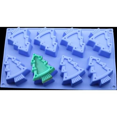 Christmas Decoration Fondant Cake Mold Silicone Bakeware Cookie Embossing Tools Handmade Natural Soap Making Stencil