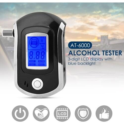 Handheld Backlight Digital Practical Breath Alcohol Tester Multi-functional Breath Drunk Driving Analyzer with 20 Mouthpieces