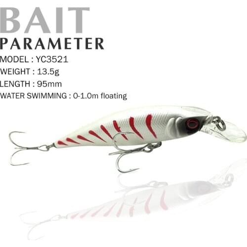 Fishing Lure 95mm/13.5g 0-1.0m Floating Super Sinking Minnow Magnet system hot model crank bait Good quality 3D eyes