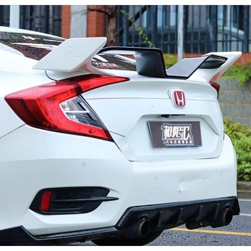 For Honda Civic Spoiler 2016 2017 2018 Yofer Style Car Decoration Rear Roof Tail Wing Abs Plastic Black Pattern Spoiler