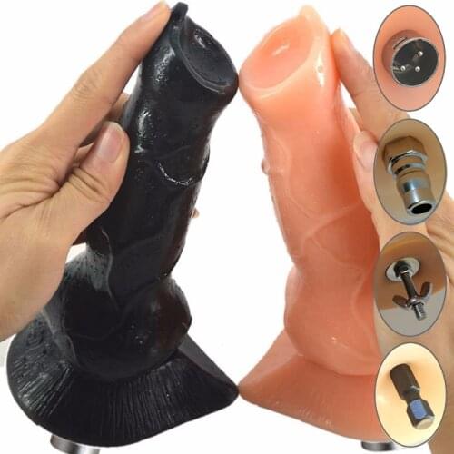 Traditional Sex Machine Attachment 3XLR Accessories Animal Wolf Dog Dildo Suction Cup Sex Love Machine For Women Man Y30