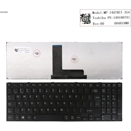 US New Laptop Keyboard for Replacement for TOSHIBA Satellite C50-B C50D-B C55-B C55D-B Black Big Enter