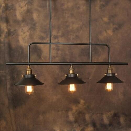 Vintage Pendant Light Industrial Edison Lamp American Style Iron Lampshade E27*3pcs Iron Coffee Bar Restaurant Kitchen Lights