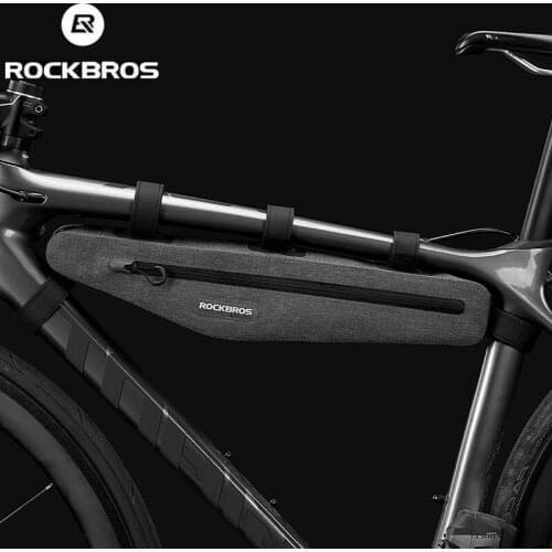ROCKBROS 1.5L Waterproof Bicycle Bags Front Tube Triangle Lengthed Double Zipper Scratch-resistant