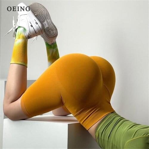 OEING Women Seamless Yoga Shorts High Waist Push Up Sportswear Super Stretchy Gym Workout Tights Sport Shorts Running Clothes
