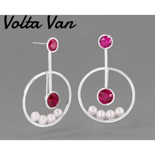 Volta Van Zircon Drop Earrings 925 Sterling Silver 2021 New Pendientes Plata Elegant Fine Jewelry Concise Party Silver Earrings