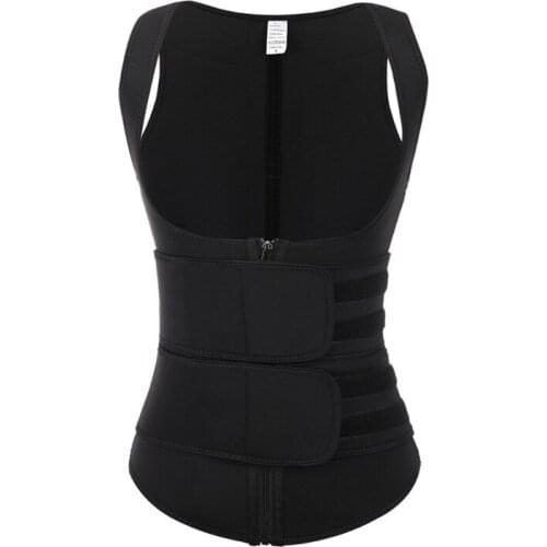Women Waist Trainer Corset Zipper Hook Shapewear Double Control Body Shaper Tummy Fat Burning Waist Cincher M