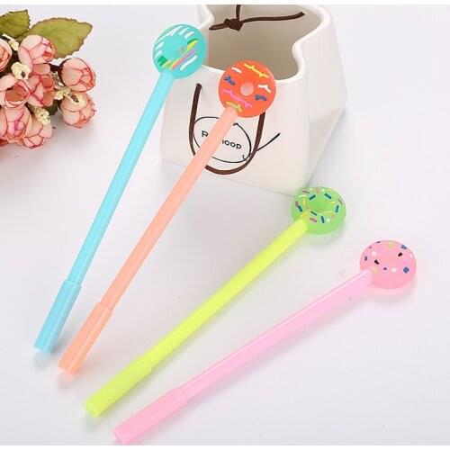1 Pcs Creative Doughnut Neutral Pen Cute Cartoon Learning Stationery Pen Small Clean Office Signature Pen kawaii school supplies