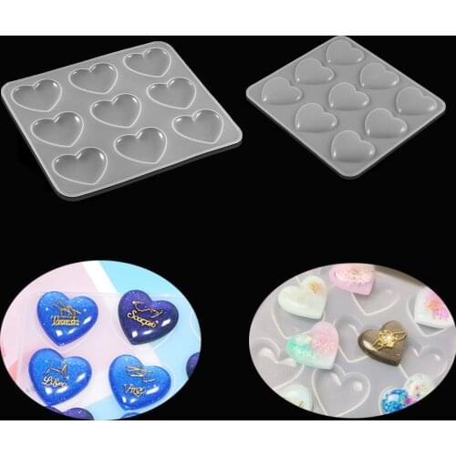 1Pcs Heart Shape Crystal Silicone Mold Love Pendant UV Epoxy Resin Mould for DIY Epoxy Resin Crafts Jewelry Making Tools