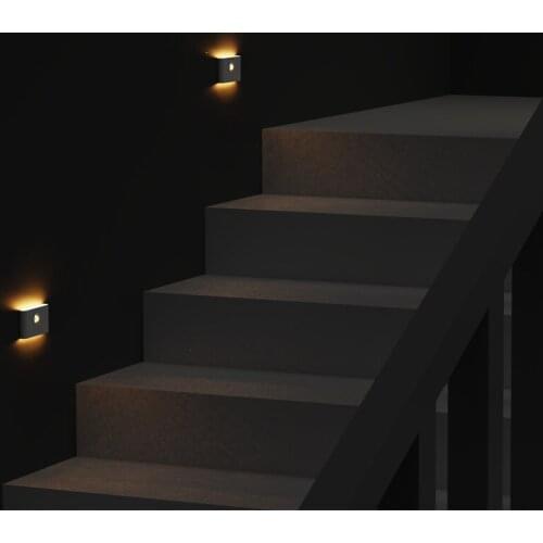 3000K Soft Light Human Being Motion Sensor Led Night Lights With Rechargeable Battery For Washroom Stairs Bedroom Lighting