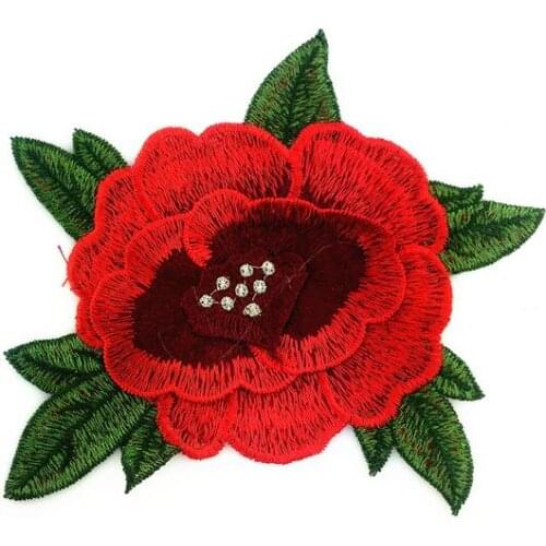 4 Pieces 17*16cm Hot Sale Water Soluble 3D Lace Trim Exquisite High Quality Sew On Flower Floral Lace Applique Patch