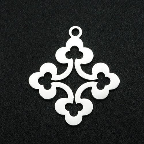 5pcs/lot 100% Stainless Steel 22x20 Flower DIY Earring Charm Wholesale Top Quality Jewelry Bracelet Making Charms Never Fade