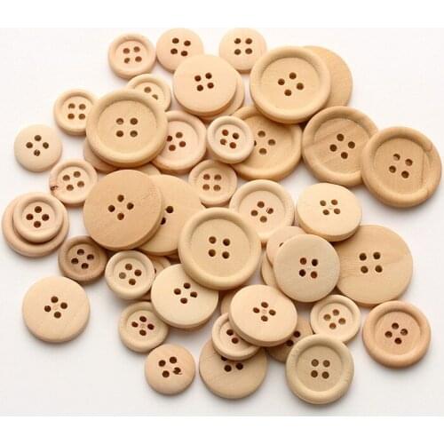 50Pcs4 hole natural wood button extra large 40mm clothing decoration wedding decoration handmade DIY sewing accessories