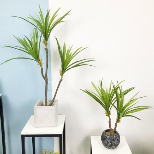 55+88cm Large Tropical Dracaena Tree Artificial Palm Plants Fake Tall Potted Tree Plastic Nordic Cycas Leaves for Home Decor