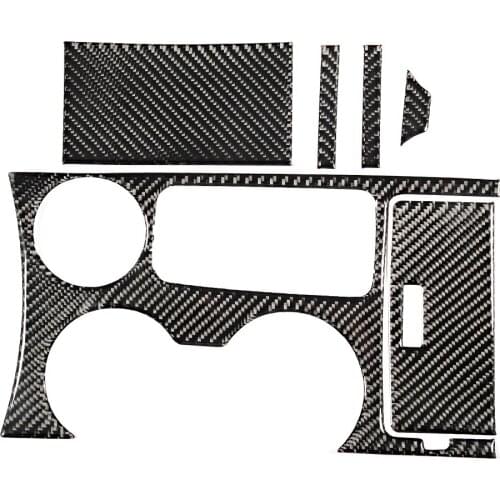 6pcs Real Carbon Fiber Gear Shift Panel Decoration Cover Trim Fit for Ford Explorer 2013-2018