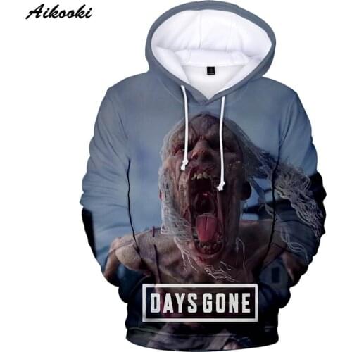 Aikooki New Days Gone Hoodies Men/Women Hoodie Sweatshirts Hooded Mens Game Days Gone Hoody Boy/Girls Winter Polluvers Coats
