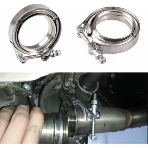 2" 2.5" 3" 3.5" 4"Car Aluminum Flange V band Exhaust Clamp V-Band 1.5 2 2.5 3 3.5 4Inch Aluminium Vband Clamps