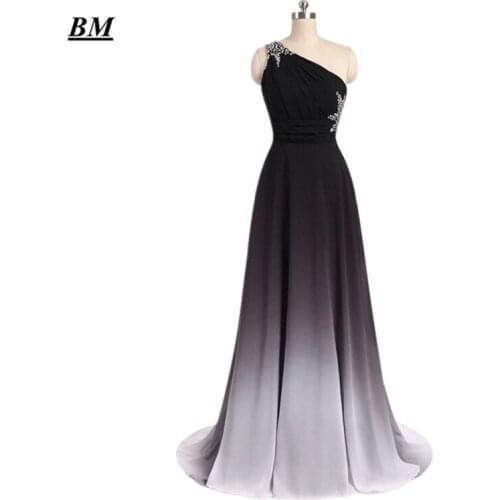 BM Stock Size 6 and 16 Prom Dresses 2021 Gradient Chiffon Beaded Long Formal Ombre Evening Celebrity Party Gown BM319