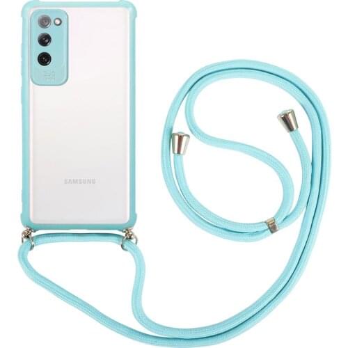 Crossbody Lanyard Transparent Bumper Phone Case For Samsung Note 20 S20 Ultra S20 Plus A71 A31 A41 A51 A50 Strap Rope Back Cover