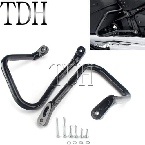 For Harley Softail Heritage Classic FLHC FLHCS 2018-up 2021 Black Rear Saddlebag Guard Crash Bar Protector Motorcycle Parts