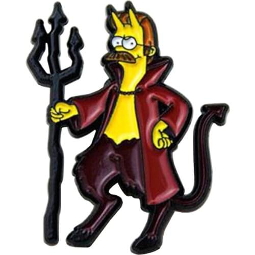 Demon Enamel Pin Angry Bob Badge Dark fantastic Brooch Satanic art Jewelry