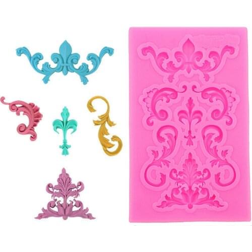 Gadgets Fondant Molds Relief Silicone mold European Retro Relief Lace Fondant Gumpaste Chocolate Candy Clay Silicone Mold