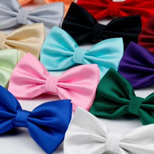 20 Colors Solid Fashion Bowties Groom Men Colourful Plaid Cravat gravata Male Marriage Butterfly Wedding Bow ties Wedding Mens