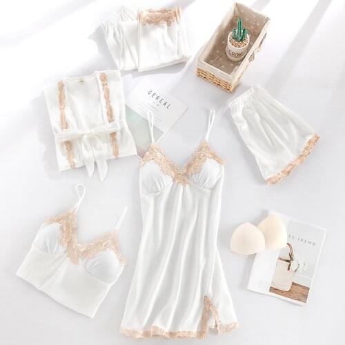 Women Robe Kimono Faux Silk Bathrobe Gown Sexy Sleepwear Nightwear With Lace Satin Bridal Wedding Gift Intimate Lingerie